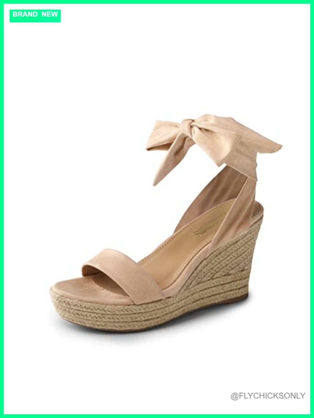 Women's Espadrille Wedge Sandals Faux Suede Lace Up Platform Beach Shoes